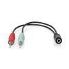 CAVO SDOPPIATORE NEDIS CAGB22160BK02 - 3,5 MM FEMMINA - 2X 3,5 MM MASCHIO - PLACCATO ORO - 0.12 M